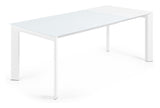 AXIS Dining table with pull-out, White Glass, 140 - 200x90