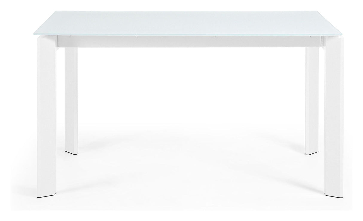 AXIS Dining table with pull-out, White Glass, 140 - 200x90