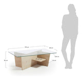 BALWIND Coffee table, Nature, Tempered glass, 110x60