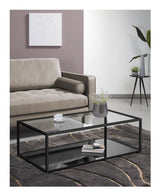 BLACKHILL Coffee table, Black, Tempered glass, 110x60