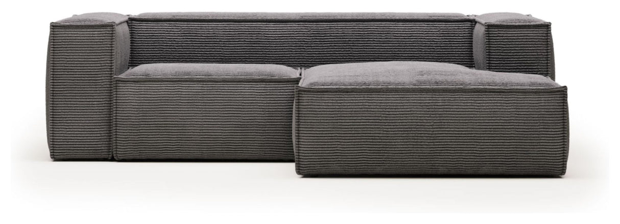 Block 2-pers. Sofa with right-facing chaise longue, Gray velvet