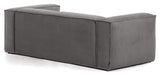 Block 2-pers. Sofa with right-facing chaise longue, Gray velvet