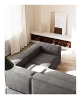 Block 3-pers. Corner sofa, 290x230, Gray velvet