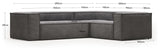 Block 3-pers. Corner sofa, 290x230, Gray velvet