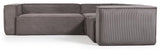 Block 3-pers. Corner sofa, 290x230, Gray velvet