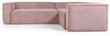 Block 3-pers. Corner sofa, 290x230, Pink velvet