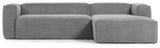 Block 3-pers. Sofa with right-facing chaise longue, B: 300, Gray velvet