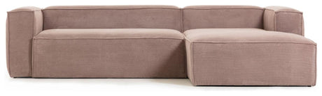 Block 3-pers. Sofa with right-facing chaise longue, B: 300, Pink velvet