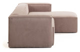 Block 3-pers. Sofa with right-facing chaise longue, B: 300, Pink velvet