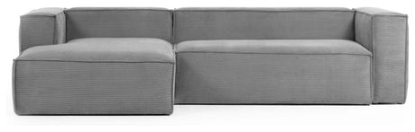 Block 3-pers. Sofa with left-facing chaise longue, B: 300, Gray velvet