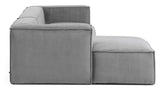 Block 3-pers. Sofa with left-facing chaise longue, B: 300, Gray velvet