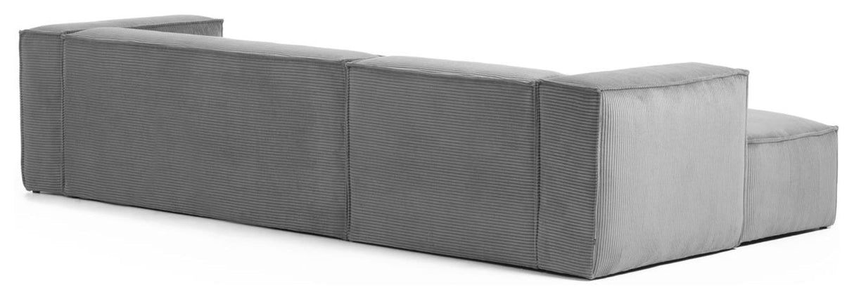 Block 3-pers. Sofa with left-facing chaise longue, B: 300, Gray velvet