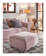 Block 3-pers. Sofa with left-facing chaise longue, B: 300, Pink velvet