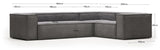 Block 4-pers. Corner sofa, 230x320, Gray velvet