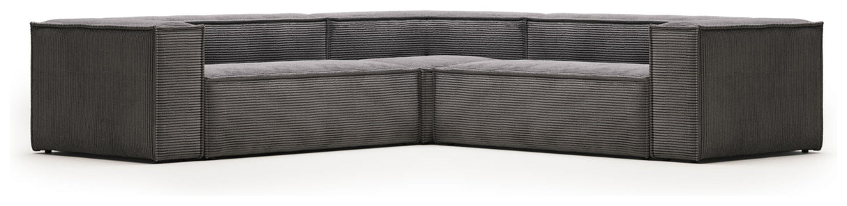 Block 4-pers. Corner sofa, 290x290, Gray velvet