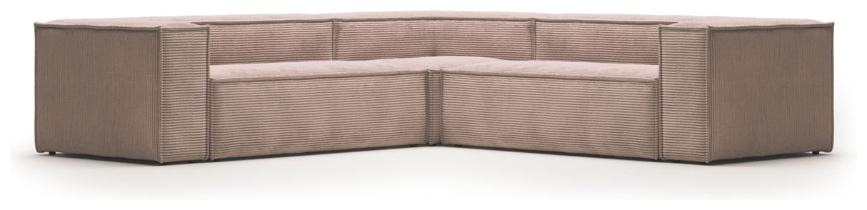 Block 4-pers. Corner sofa, 290x290, Pink velvet