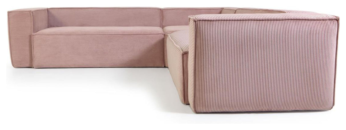 Block 4-pers. Corner sofa, 290x290, Pink velvet