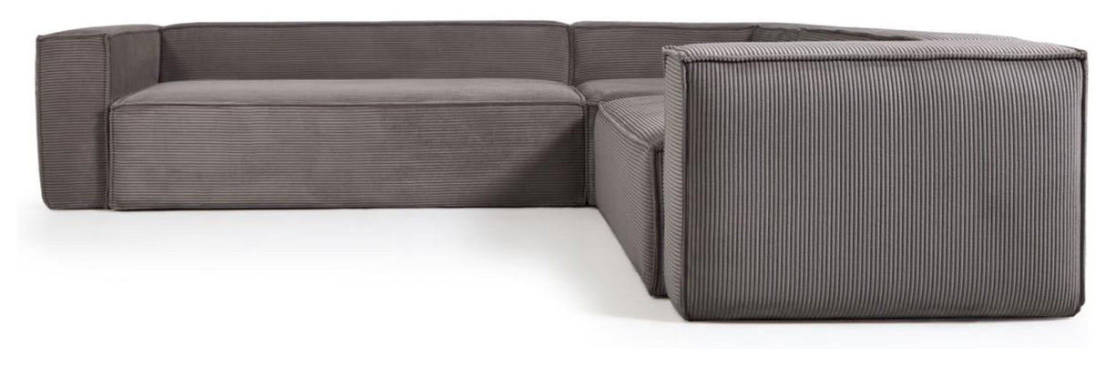 Block 5-pers. Corner sofa, 320x320, Gray velvet