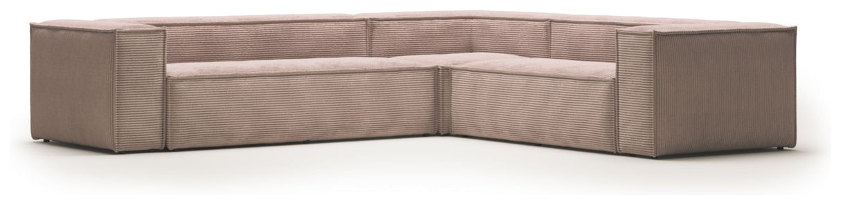 Block 5-pers. Corner sofa, 320x320, Pink velvet