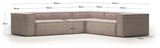 Block 5-pers. Corner sofa, 320x320, Pink velvet