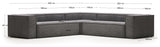 Block 6-pers. Corner sofa, 320x320, Gray velvet