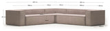 Block 6-pers. Corner sofa, 320x320, Pink velvet