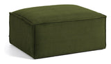 Block Footstool - Green velvet