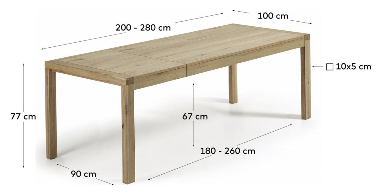 BRIVA, Dining table 200/280cm - oak