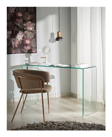 BURANO Console table, Tempered glass, 125x78