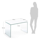 BURANO Desk, Tempered glass, 125x70