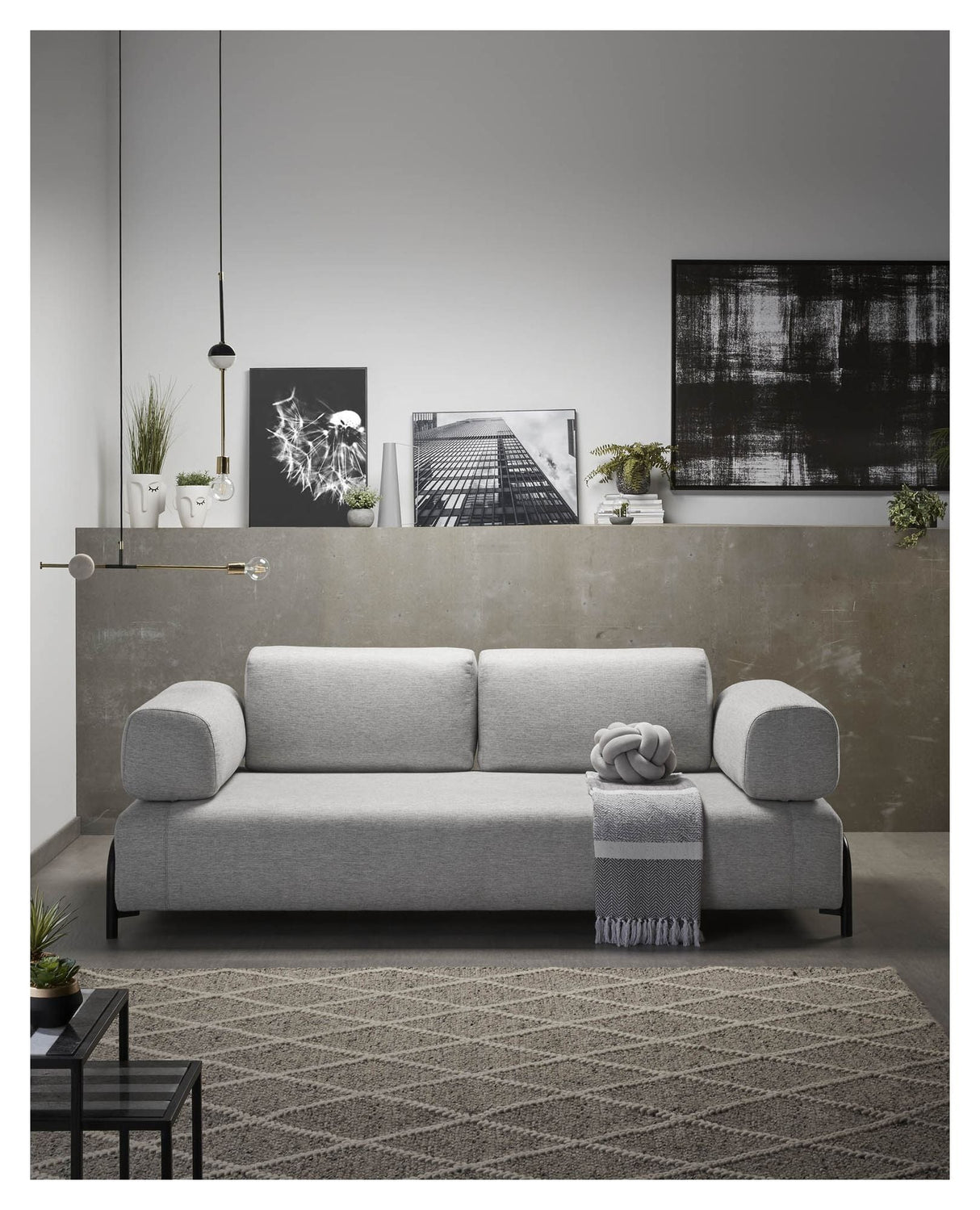 Compo 3-seater sofa, Light gray