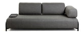 Compo 3-seater sofa with small tray, Dark gray fabric