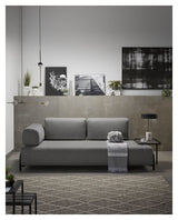 Compo 3-seater sofa with small tray, Dark gray fabric