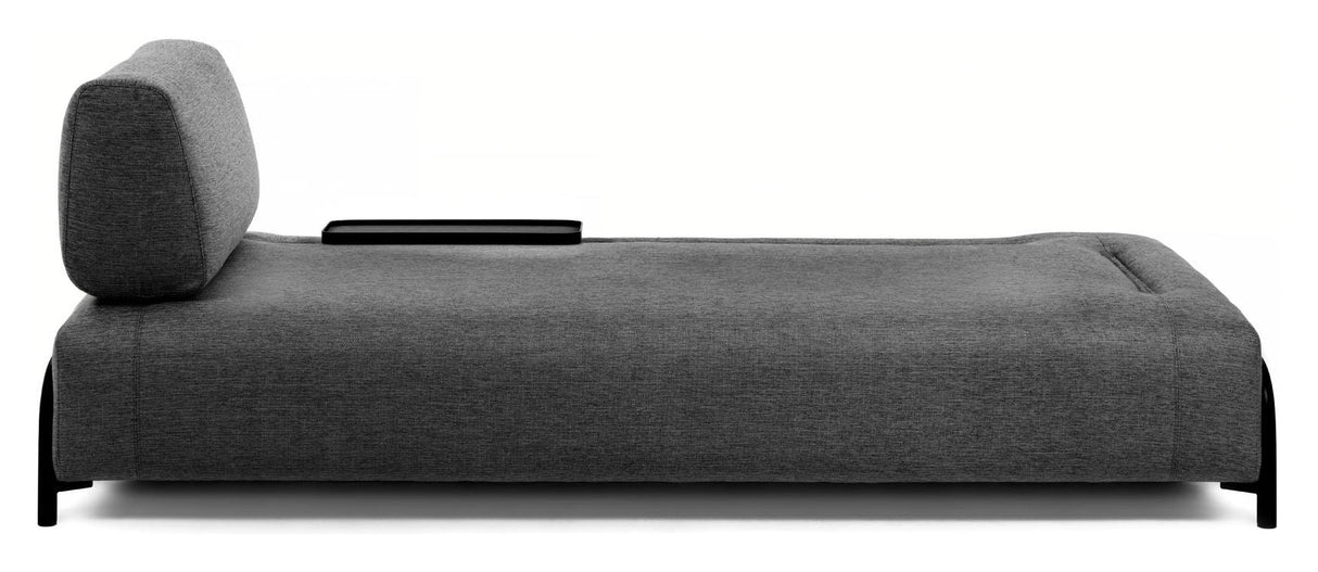 Compo 3-seater sofa with small tray, Dark gray fabric