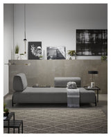 Compo 3-seater sofa with large tray, Dark gray fabric