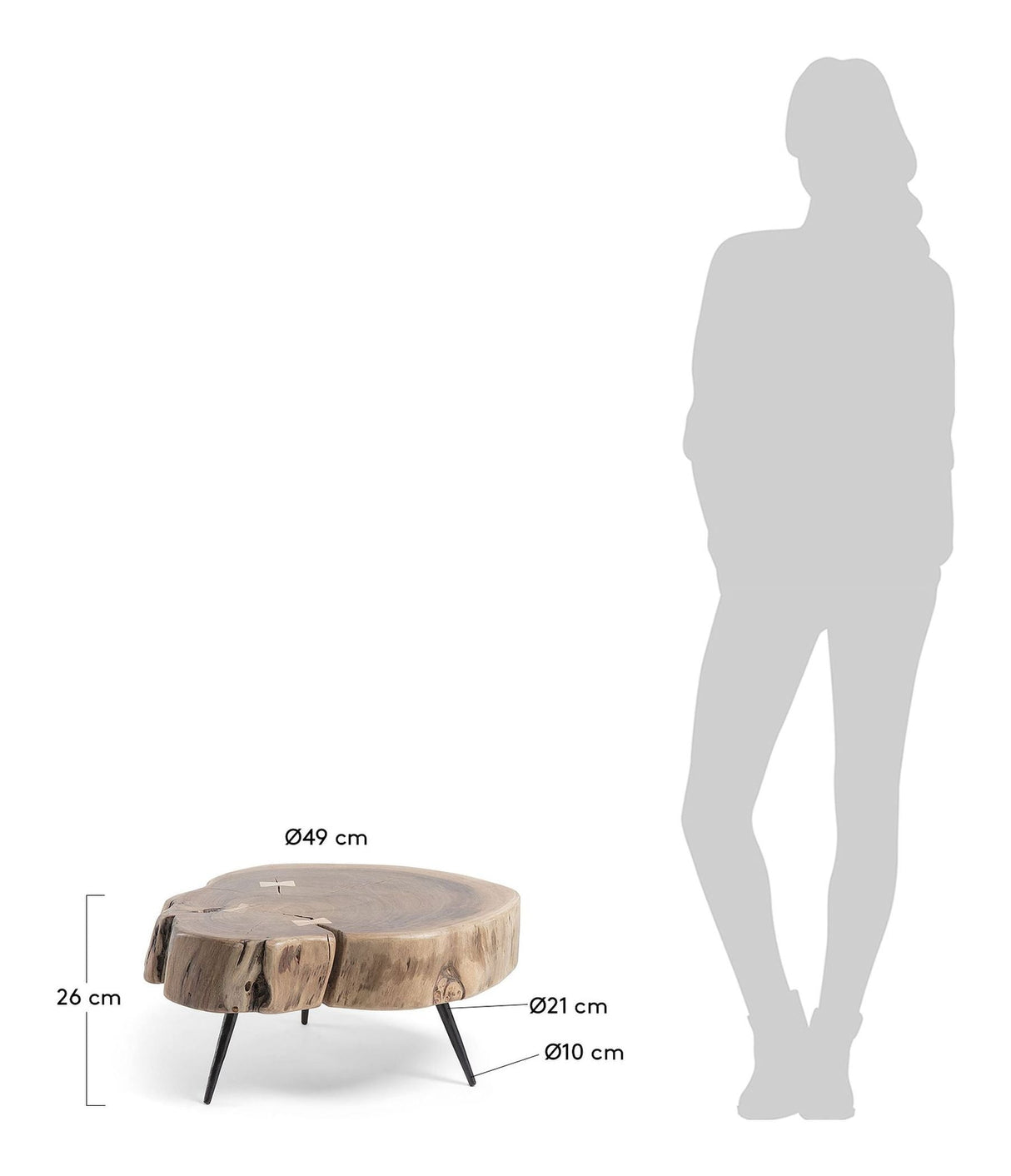 EIDER Side Table, Nature, 49x47