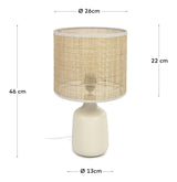 Erna Table lamp - Bamboo/white