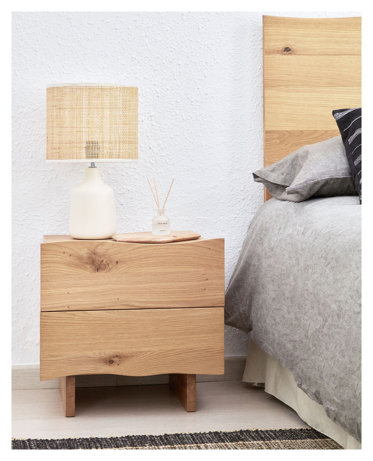 Erna Table lamp - Bamboo/white