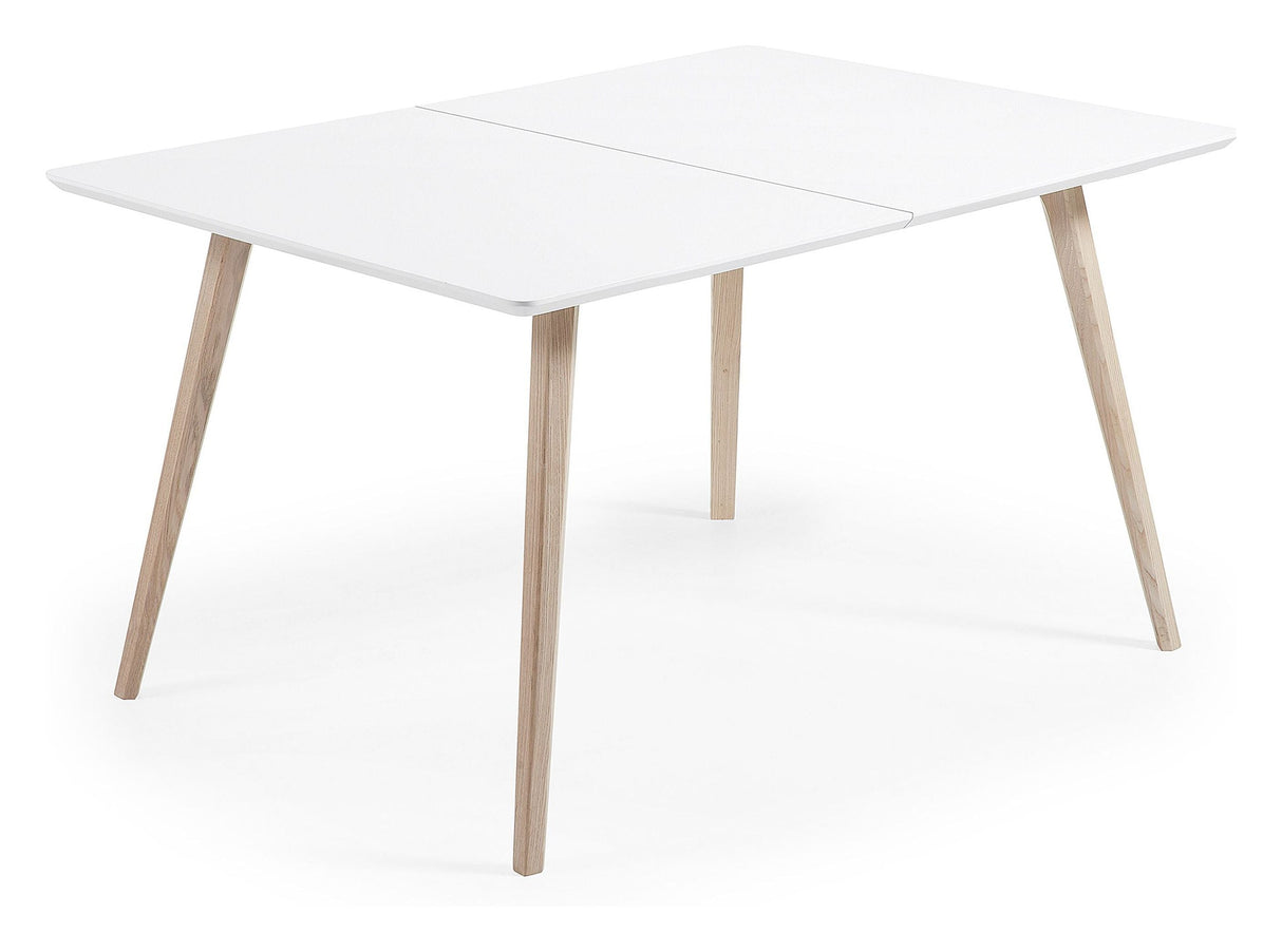 EUNICE Dining table with pull-out, White, 140 - 220x90