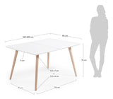 EUNICE Dining table with pull-out, White, 140 - 220x90