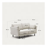 GILMA 2-pers. Sofa with light legs, Pearl