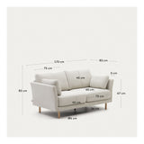 GILMA 2-pers. Sofa with dark legs, Pearl