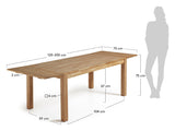 ISBEL Dining table with extension, Nature, 120 - 200x75