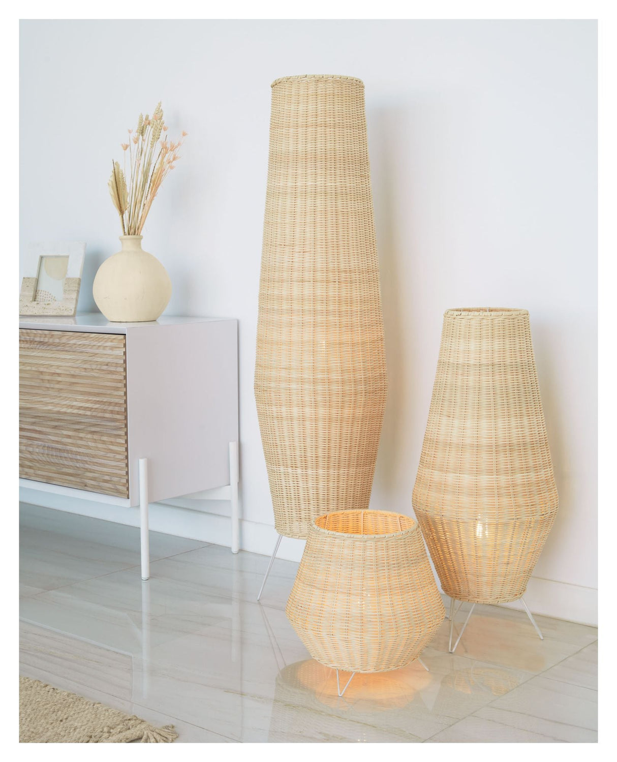 Kamaria Floor lamp, Rattan