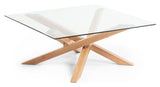 KAMIDO Coffee table, Nature, Tempered glass, 90x90