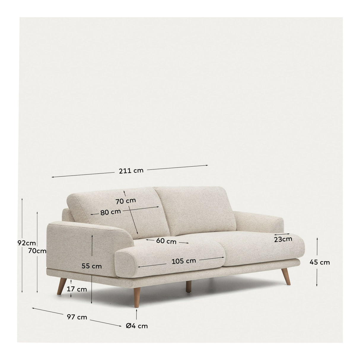 Karin 2-pers. Sofa, Beige