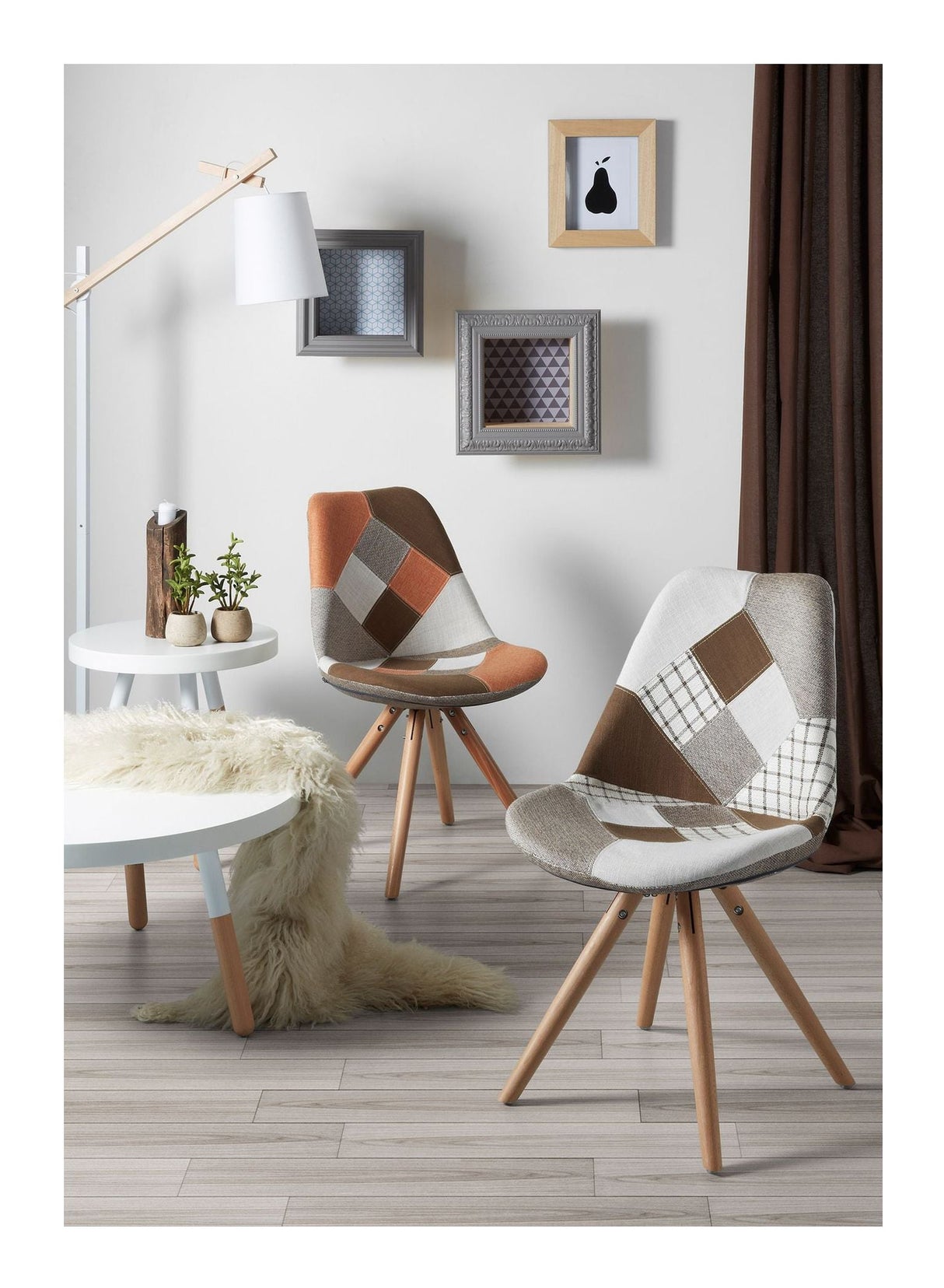 KOSTA Floor Lamp, White/Beech