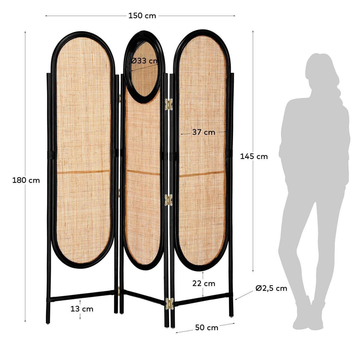 Lalita Room divider, Nature/ Rattan