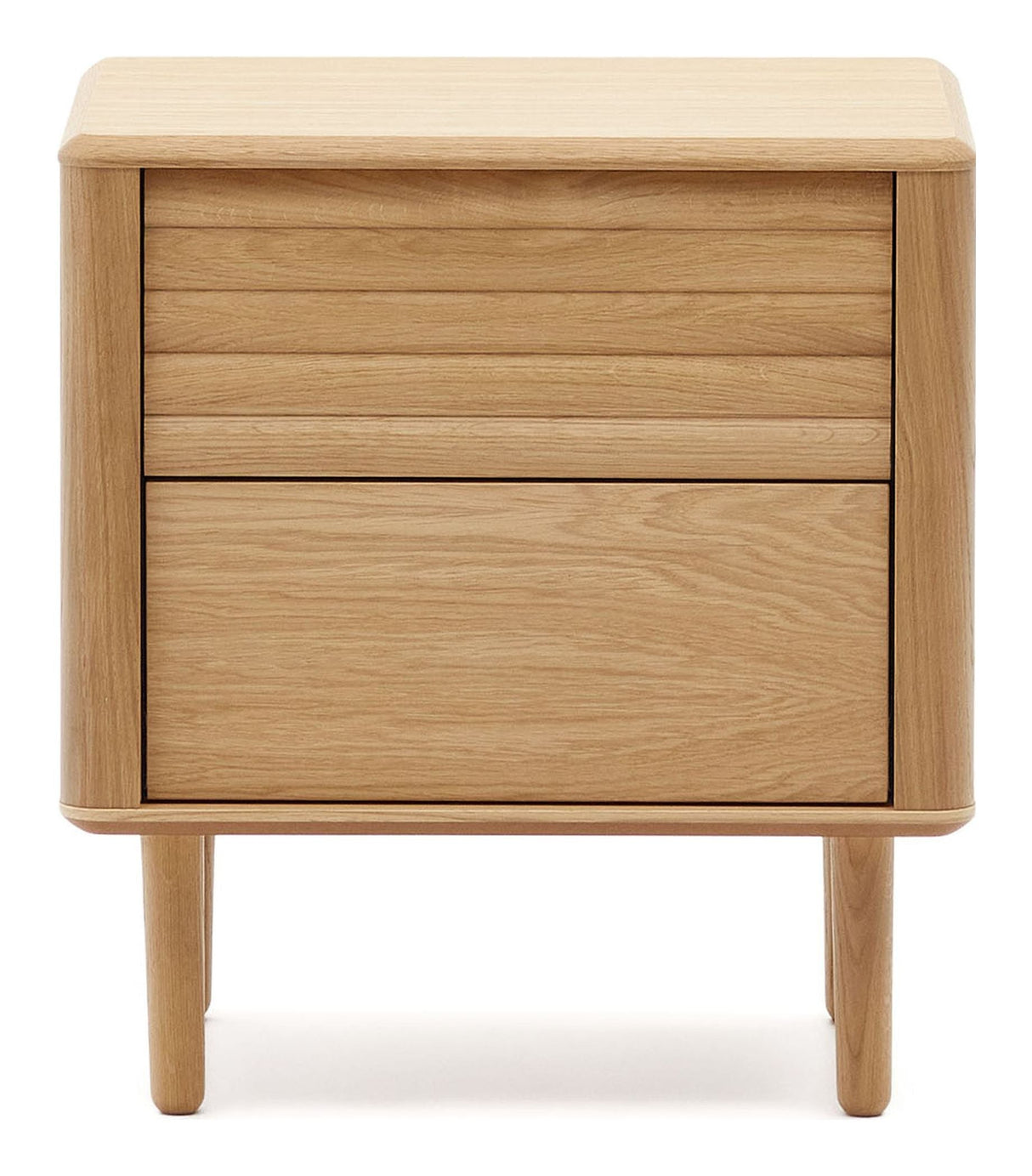 Lenon Bedside table with 2 drawers, Nature, Oak veneer, 50x55