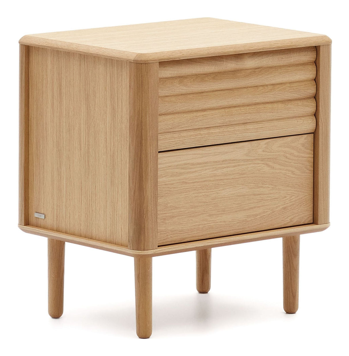 Lenon Bedside table with 2 drawers, Nature, Oak veneer, 50x55